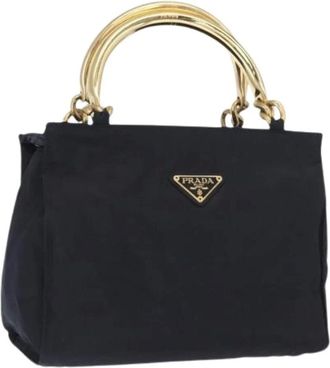 Prada Pre-owned Handbags, female, Blue, Size: ONE SIZE Pre-owned Vintage Nylon Handbag