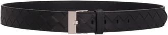 Bottega Veneta Biogebaseerde Lederen Intrigue Tas - Heren - Riemen - Zwart - 105 CM - Accessoires