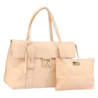 Ferragamo Pre-owned Handtas - Dames - Pre-owned - Roze - Maat: ONE Size Leer