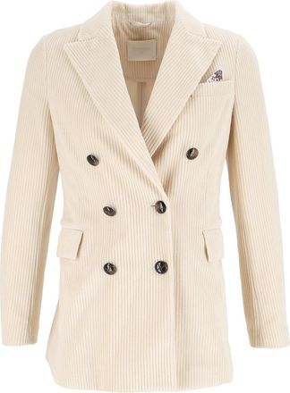 Circolo 1901 Textured Wide Lapel Double-Breasted Blazer