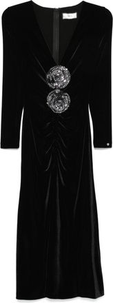 Nissa velvet midi dress - women - Polyester/Elastane/Polyester/Spandex/Elastane/Polyamide/Metallic Fibre/Spandex/Elastane - 36 - Black
