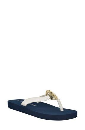 Tommy Hilfiger Crelina Thong Sandal in White at Nordstrom Rack, Size 11