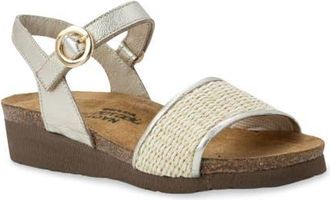 Naot Cecile Wedge Sandal in Rdnt Gold Leather/Blonde at Nordstrom, Size 10Us