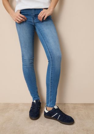 Tamaris Skinny-fit-Jeans TAMARIS, Damen, Gr. 34, N-Gr, blau (midblau used), Denim/Jeans, Obermaterial: 74% Baumwolle, 24% Polyester, 2% Elasthan, skinny fit l