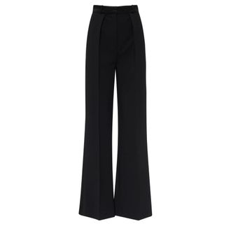 Elisabetta Franchi Wijde Broek - Dames - Broeken - Zwart - Maat: XS Satijn