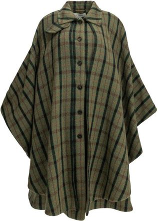 Chlo&eacute; Lange gelaagde capejas - unisex - Mantels - Groen - Maat: Xs/S Katoen