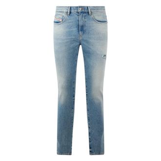 Diesel Slim-fit Jeans, male, Blue, Size: W30 Light Slim Denim Jeans with Vintage Details