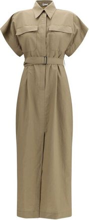 Brunello Cucinelli Beige Cotton Casual Womens Dress