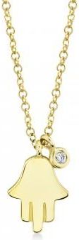 Allurez Diamond Bezel Hamsa Pendant Necklace 14k Yellow Gold (0.02ct)