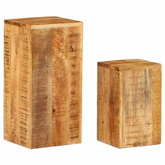 Berkfield Home Plant Stands 2 pcs Solid Mango Wood in Brown
