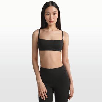 Nike Womens SKIMS Matte Thin-Strap Micro Bra in Black | BASPT9482W-OBD