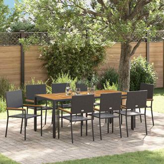vidaXL 9 Pcs Nero, Marrone 190 X 90 X 75 Cm - Vidaxl