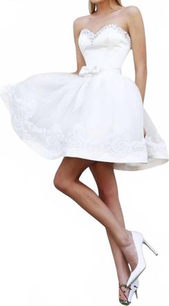 Sherri Hill Strapless Short Cocktail Dress In Ivory