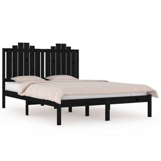 Berkfield Home Bed Frame Black Solid Wood Pine 200x200 cm