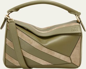 Loewe Puzzle Top-Handle Bag in Striped Leather