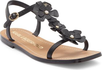 Karl Lagerfeld Margate T-Strap Sandal in Black at Nordstrom Rack, Size 6.5