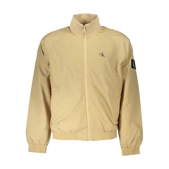 Calvin Klein Bomber Jackets, male, Beige, XL, Long Sleeved Sports Jacket
