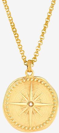Dower & Hall Mens Diamond True North Talisman Necklace in Yellow Gold Vermeil at Nordstrom, Size 22