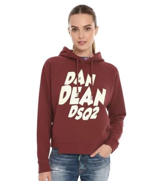 Dsquared2 Maroon Graphic Hood Sweatshirt