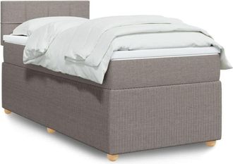 vidaXL Cama Box Spring Con Colch&oacute;n Tela Gris Taupe 90x190 Cm Vidaxl