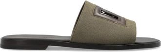 Dolce & Gabbana Leren Slippers - Heren - Sandalen - Bruin - 41 EU - Katoen - Schoenen