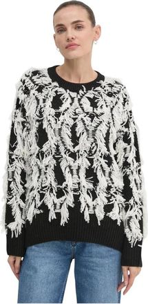 Oui Round-neck Truien - Dames - Ronde hals truien - Veelkleurig - XS - Wol - Truien & Vesten