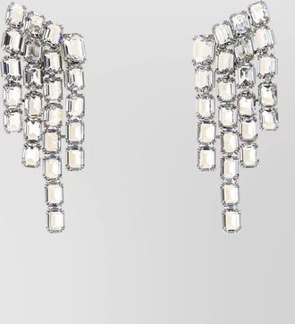 Swarovski millenia metal earrings dangling square gemstones