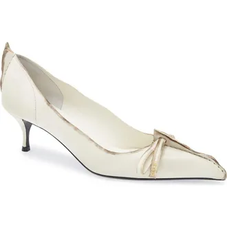 Prada Exposed Seam Kitten Heel Pump in Talco at Nordstrom, Size 7Us