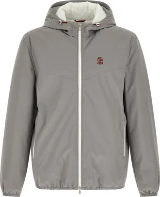 Brunello Cucinelli Gray Polyamide Shell Mens Jacket
