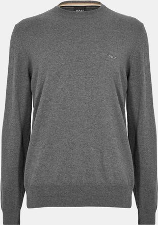 HUGO BOSS Mens Pascas Knit Jumper in Medium Grey - Size X-Large