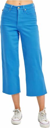 Judy Blue High Rise Control Top Wide Leg Crop Jeans In Sky Blue
