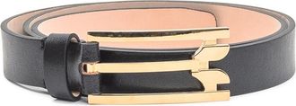 Victoria Beckham Black Logo Solid Belt