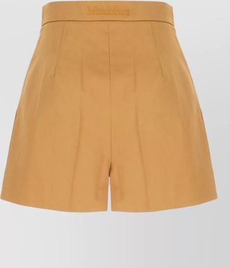 Max Mara high waist stretch cotton pleated shorts