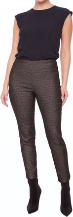 UP Petal Slit Techno Ankle Pant In Grey Goldy Plaid