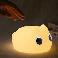 OEM L&aacute;mpara De Noche Infantil Recargable Por Usb, Que Proporciona Una Luz Brillante Y C&aacute;lida. L&aacute;mpara De Mesilla Con Forma De Gato Y Ojos Grandes, Ideal C