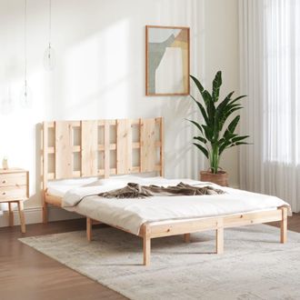 vidaXL Estructura De Cama De Matrimonio Madera Maciza 135x190 Cm Vidaxl