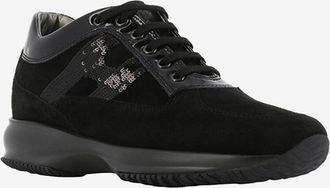 Hogan Wildledersneakers mit Lackleder und Pailletten Hogan Interactive