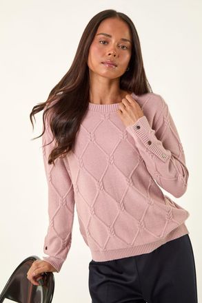 Roman Button Cuff Knit Jumper