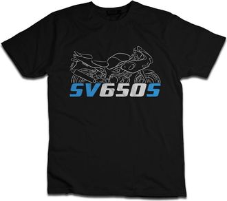 Generic Biker T-Shirt for SV650 (1999-2025) Fans, 100% Cotton, Classic Fit, Motorcycle-Inspired Design, Black - S 1999-2002, Large