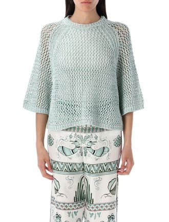 Fabiana Filippi Cotton Mesh Knit Top