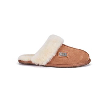 Australia Luxe Womens Closed Mule Chestnut - Beige Sheepskin - Size UK 2-3.5