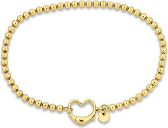 Delmar Open Heart Bead Link Bracelet in Gold at Nordstrom Rack