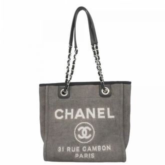 Chanel Black Canvas Tote Bag (Pre-Owned)