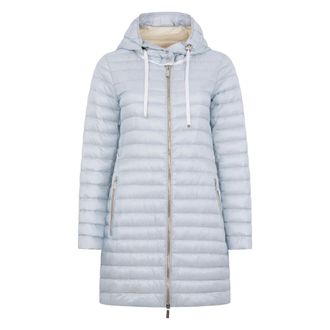 Moorer Parkas, female, Blue, Size: L Padded Long Coat