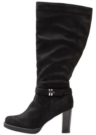 Sheego Weitschaftstiefel SHEEGO, Damen, Gr. 37, XXL-Schaft, schwarz, Lederimitat, Polyester, Schuhe Weitschaftstiefel