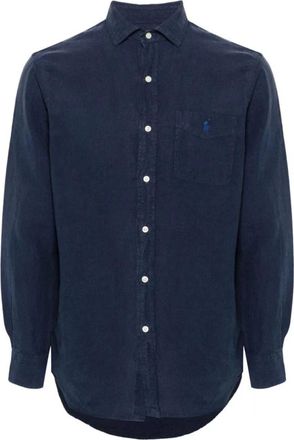 Polo Ralph Lauren Long Sleeve Shirt - Heren - Casual Overhemden - Blauw - L - Linnen - Overhemden