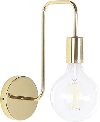 Beliani Applique Da Parete Minimalista Glam Metallo Oro Finitura Opaca Savena