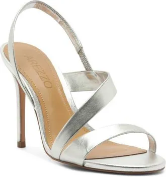 Arezzo Nadia Stiletto Sandal in Silver at Nordstrom, Size 8.5