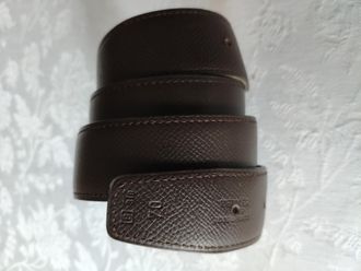 Herm&egrave;s cuir seul brown leather belt strap
