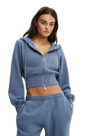 Cotton On Womens Active Fleece Contour Zip Through in Washed Infinity Blue at Nordstrom, Size Medium